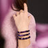 Agate violette | Argent | Bracelet macramé caillou pierre gemme